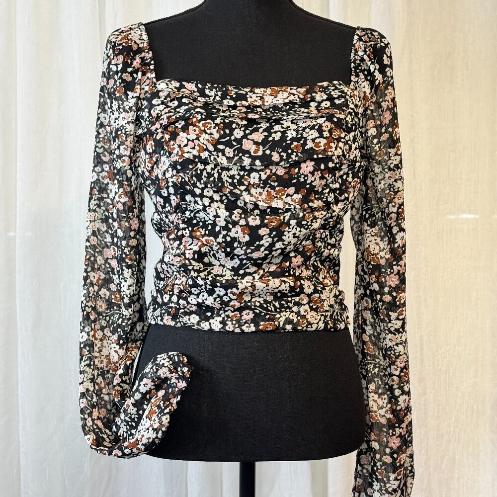 Lulu's Mood Setter Black Multi Floral Top